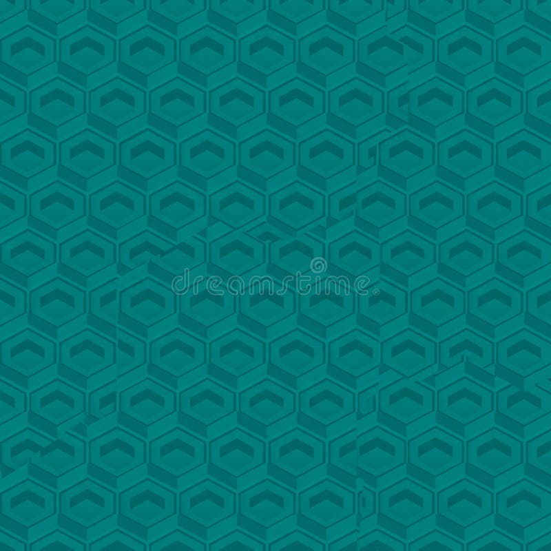 Hexagonal pattern with interlocking geometric shapes in teal. The design creates a stock illustration