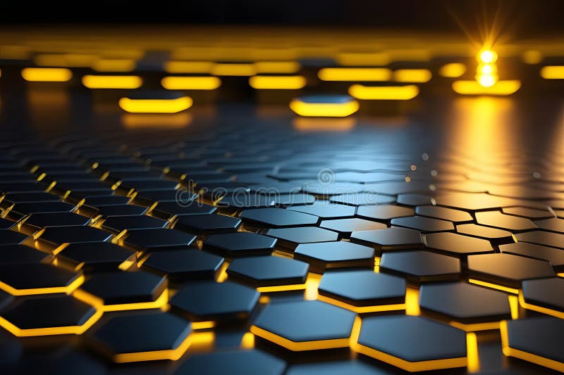 Hexagonal Tech Background with Glowing Edges for Technology and Science Concepts royalty free illustration