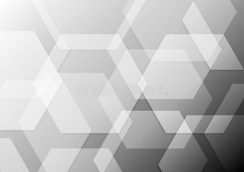 Hexagons Textur i grå bakgrund i gråskala royaltyfri illustrationer