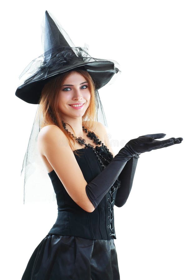 Hexe Halloween stockfoto. Bild von spiel, kleid, schön - 33562926