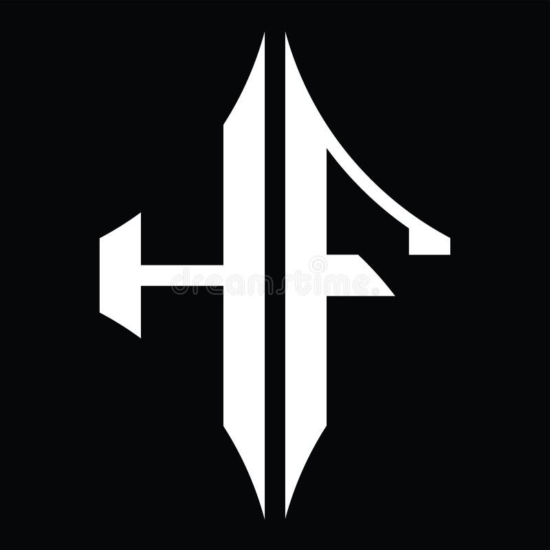 Hf-logotyp monogram med diamantformad formgivningsmall stock illustrationer