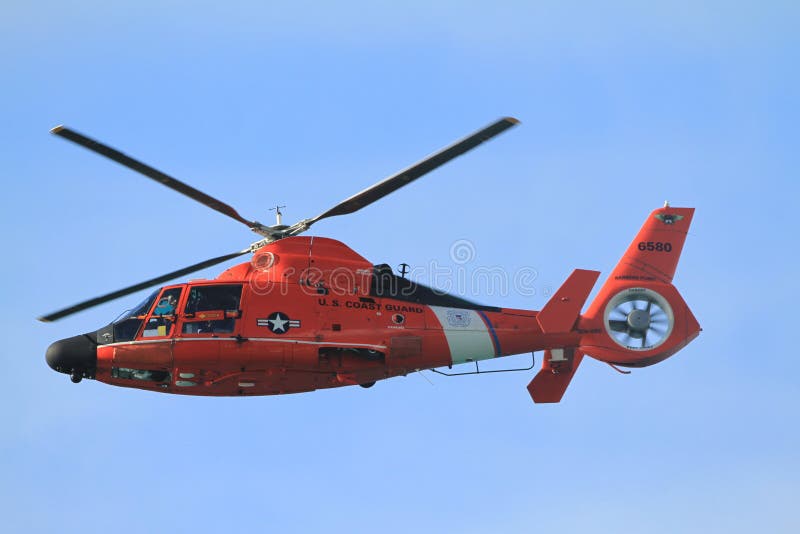Hh 65 Dolphin Us Coast Guard Helicopter Editorial Photo Image Of
