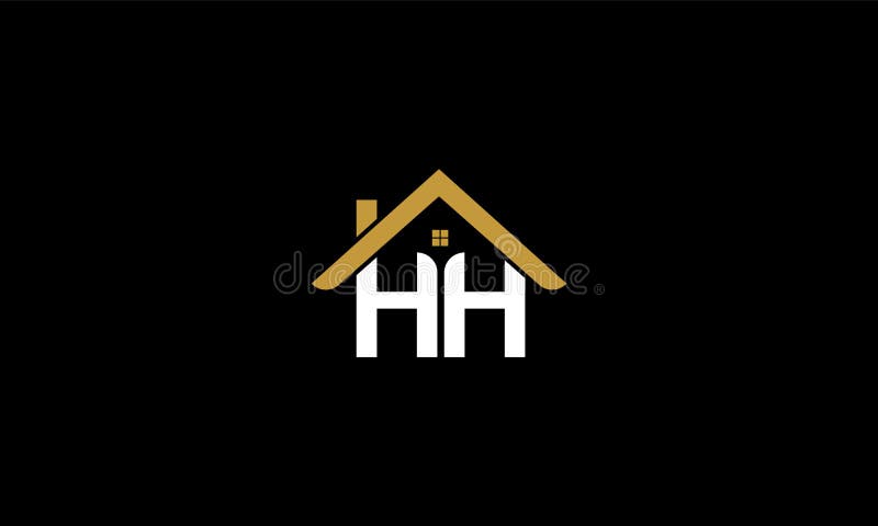 HH Letter Logo Design with Real Estate Vector Template. Modern ...
