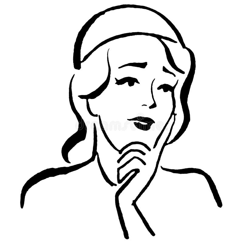 Vintage Clipart 236 Woman Face Portrait Bust with Hat Stock ...