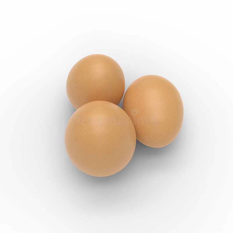 3D render of three eggs isolated on white royalty free illustration 3D render of three eggs isolated on white royalty free illustration