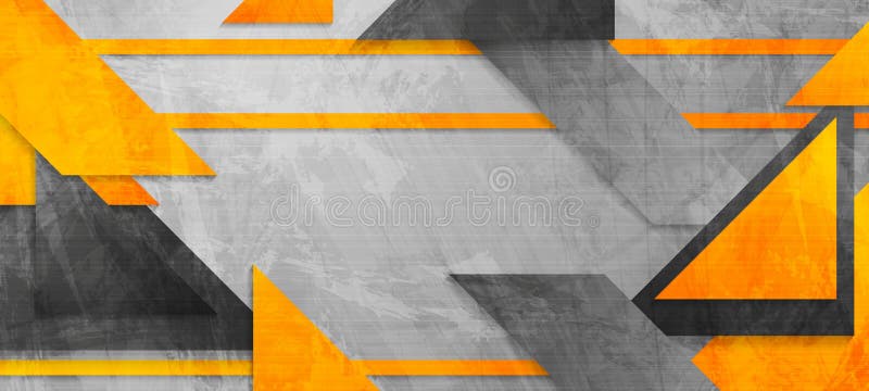 Hi-tech abstract orange grey banner background royalty free illustration