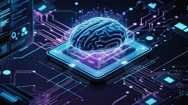 Hi tech futuristic networking and artificial intelligence in abstract technology banners design vector illustration
