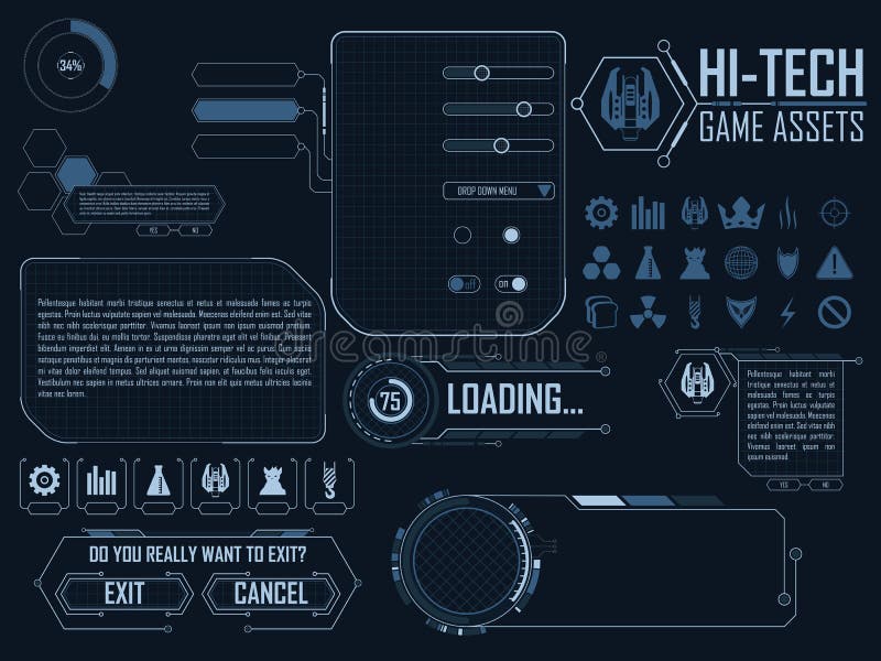 Hi-tech game asset vector illustration