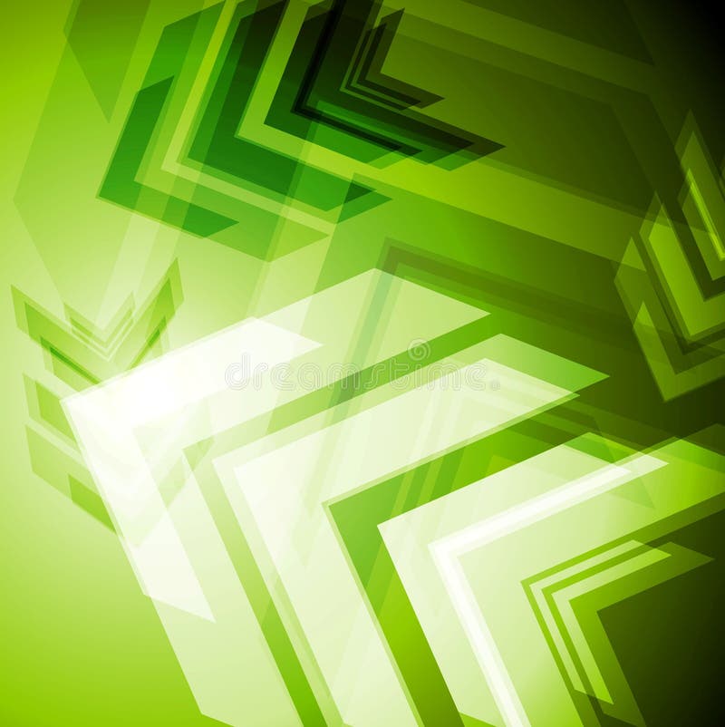 Hi-tech green arrows abstact background