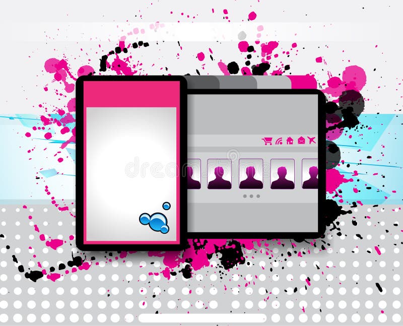 Hi tech and grunge style business website template for stylish blogs. Backgrounds and Drops under clipping masks are complete and fully editable. Tech store vectors