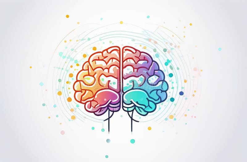 Hi tech illustration of futuristic robotics brains shaped as human brains royalty free stock image