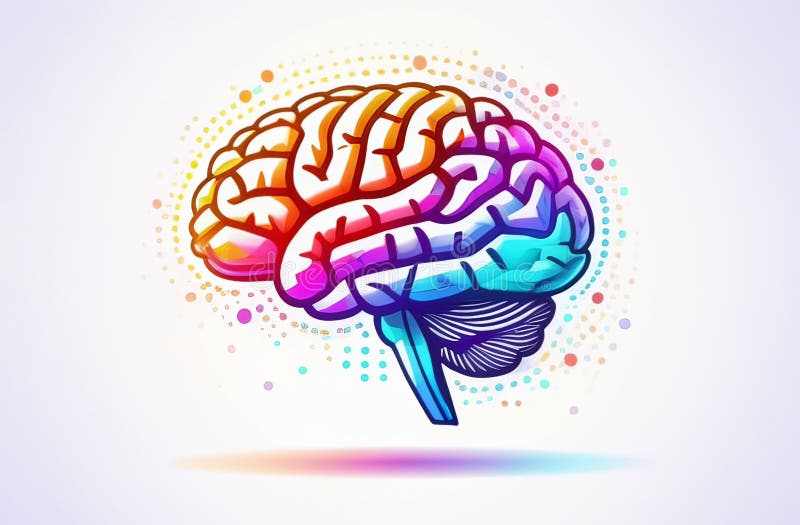 Hi tech illustration of futuristic robotics brains shaped as human brains royalty free stock images