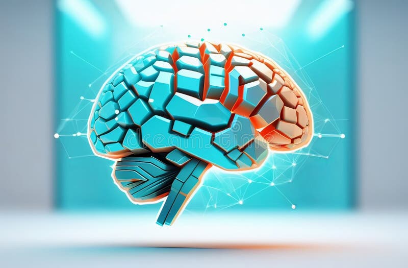 Hi tech illustration of futuristic robotics brains shaped as human brains royalty free stock photos