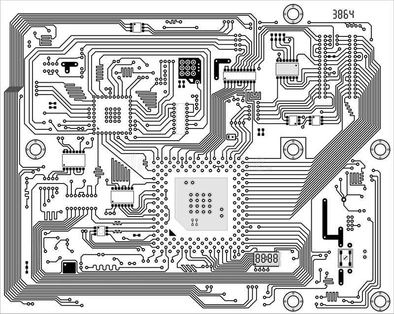 Hitech Industrial Electronic Vector Background Stock Vector