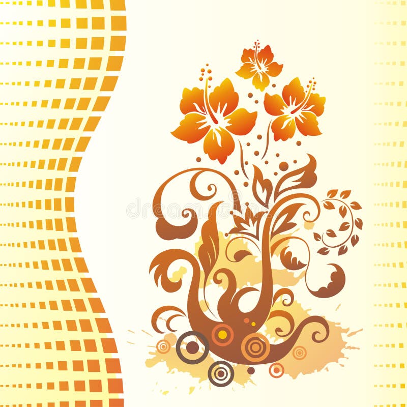 Hibiscus. Fabric. stock vector. Illustration of flower - 8270385