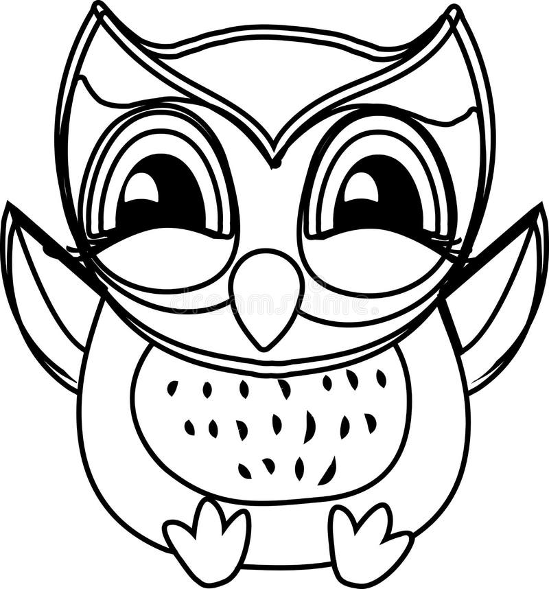 Hibou de livre d'Art Coloring illustration libre de droits Hibou de livre d'Art Coloring illustration libre de droits