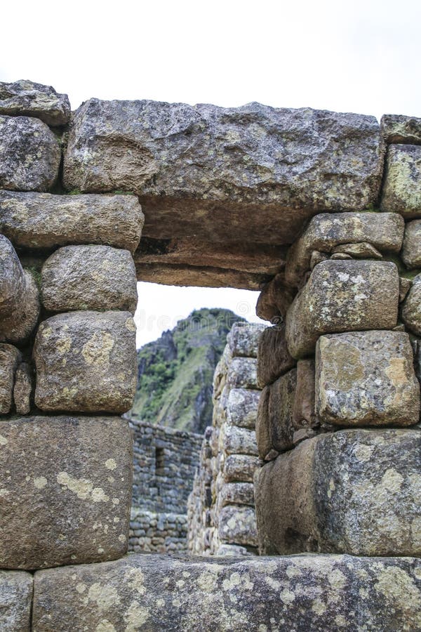 Hidden city Machu Picchu in Peru stock images