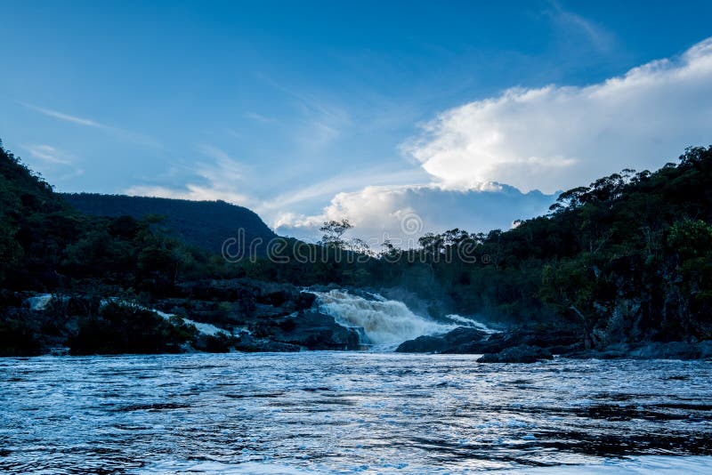Hidden Falls in the Amazon Jungle stock photos