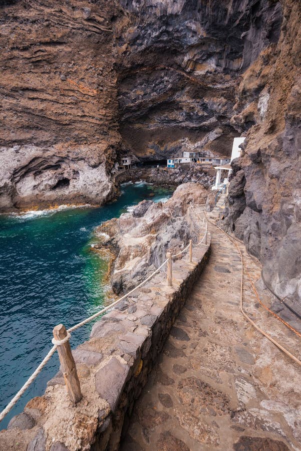 Hidden houses in the tourist attraction pirate cave of El Poris royalty free stock images Hidden houses in the tourist attraction pirate cave of El Poris royalty free stock images