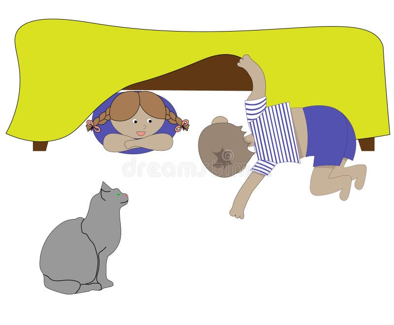 Hiding Under Bed Stock Illustrations 158 Hiding Under Bed Stock