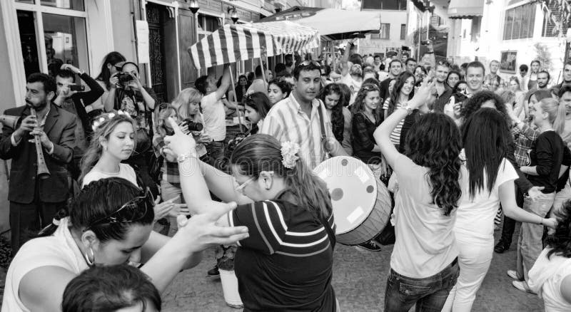 Hidrellez Spring Festival People dancing on the streets