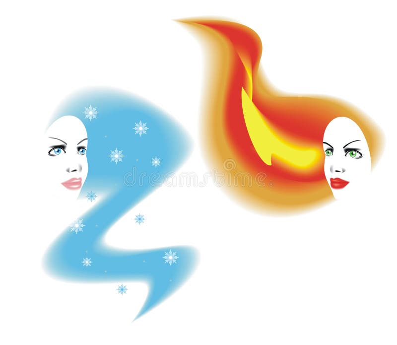 Hielo y fuego stock de ilustración Hielo y fuego stock de ilustración