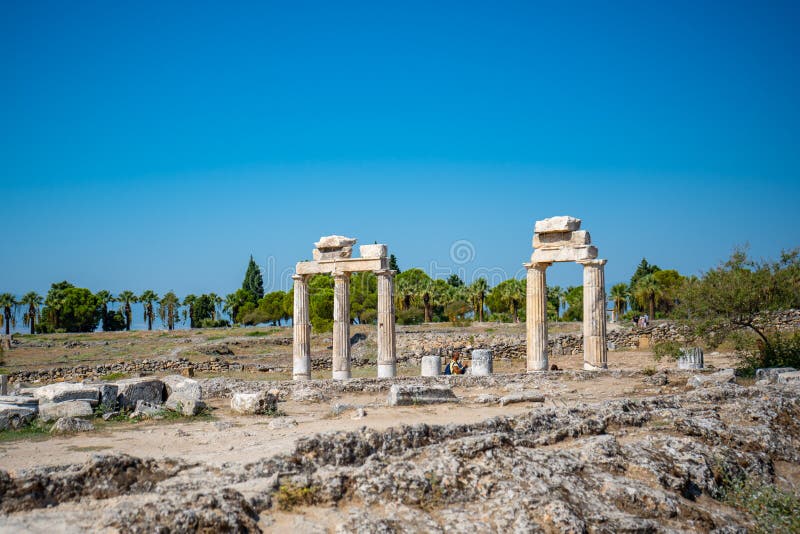 Hierapolis Türkiye 14 Eylül 2022: Hierapolis Antik Kenti Pamukkale Türkiye'deki Harabeler Stok Fotoğraf
