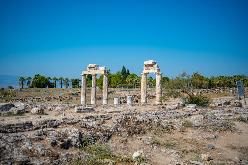 Hierapolis Türkiye 14 Eylül 2022: Hierapolis antik kenti Pamukkale Türkiye'deki harabeler Stok Imaj