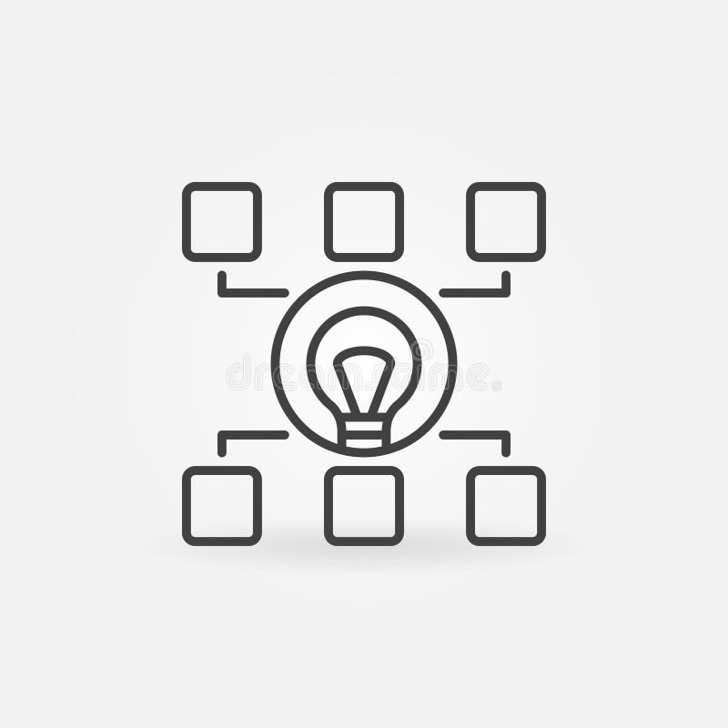 Hierarchia z żarówka konturu ikoną Uruchomienie symbol ilustracji