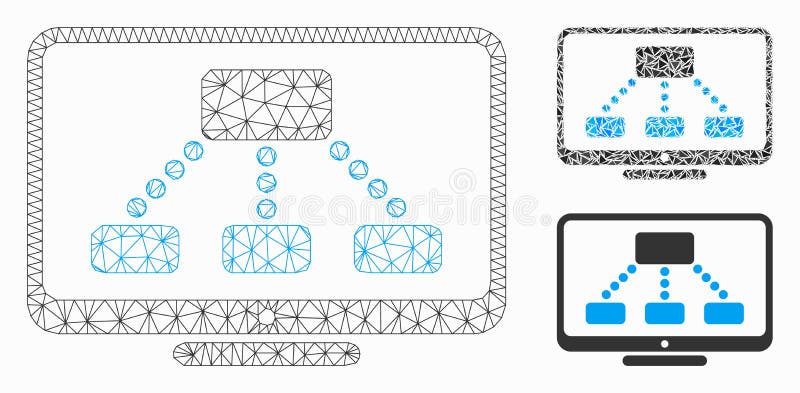 Hierarchy Monitor Vector Mesh 2D Model and Triangle Mosaic Icon stock illustration Hierarchy Monitor Vector Mesh 2D Model and Triangle Mosaic Icon stock illustration