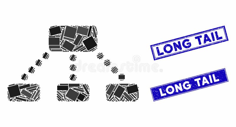 Hierarchy Mosaic and Grunge Rectangle Long Tail Stamps. Mosaic hierarchy icon and rectangular Long Tail watermarks. Flat vector hierarchy mosaic icon of royalty free illustration Hierarchy Mosaic and Grunge Rectangle Long Tail Stamps. Mosaic hierarchy icon and rectangular Long Tail watermarks. Flat vector hierarchy mosaic icon of royalty free illustration