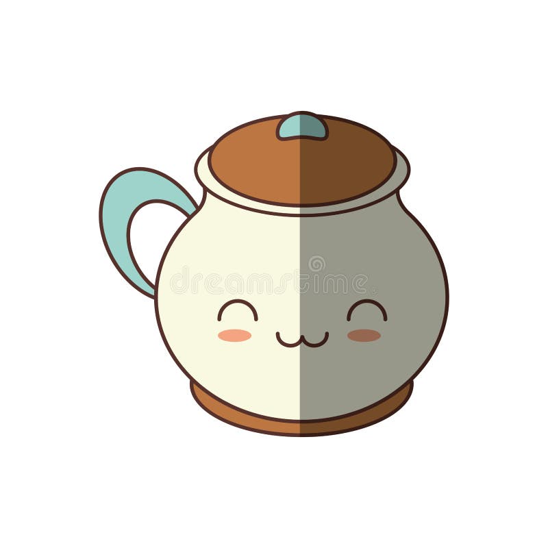 hierba del té de la cocina de la cerámica del kawaii stock de ilustración hierba del té de la cocina de la cerámica del kawaii stock de ilustración