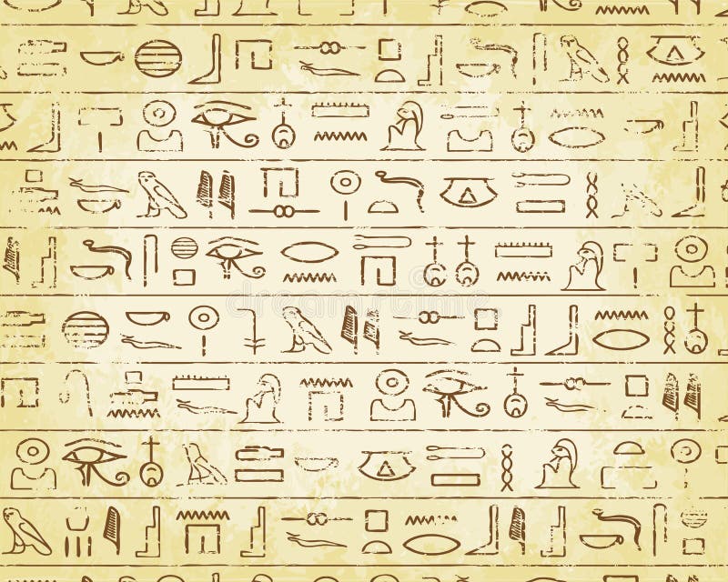 Egyptian Hieroglyphics Background Stock Vector Illustration Of