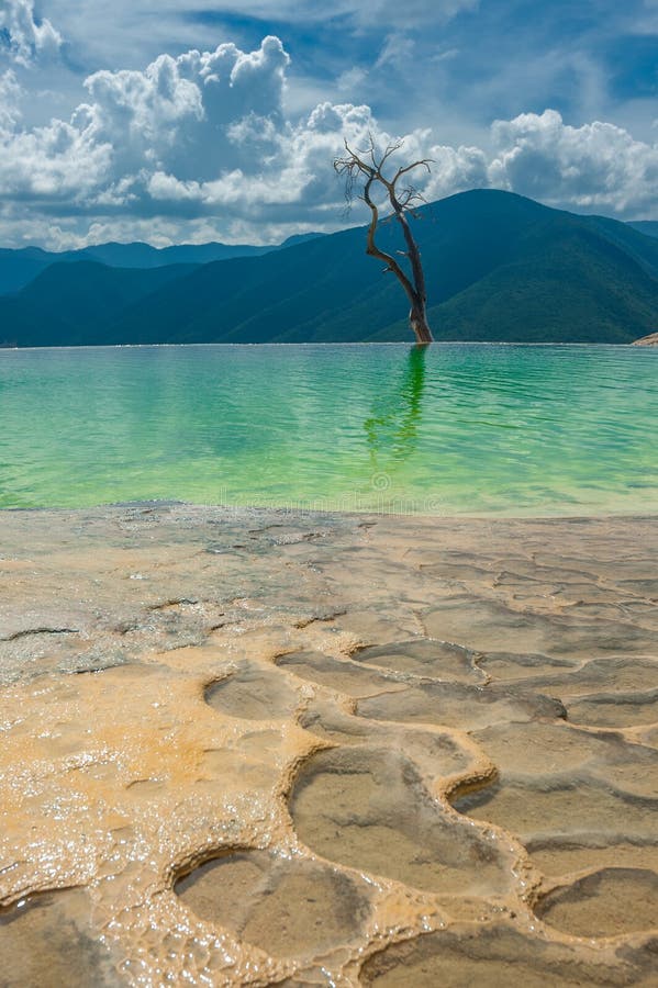 Hierve el Agua, natural rock formations in the Mexican state of royalty free stock photography