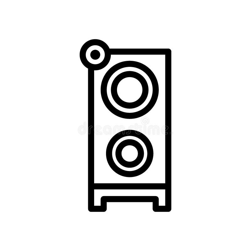 Hifisprecherikone oder Logos isolierte Zeichensymbolvektorillustration stock abbildung