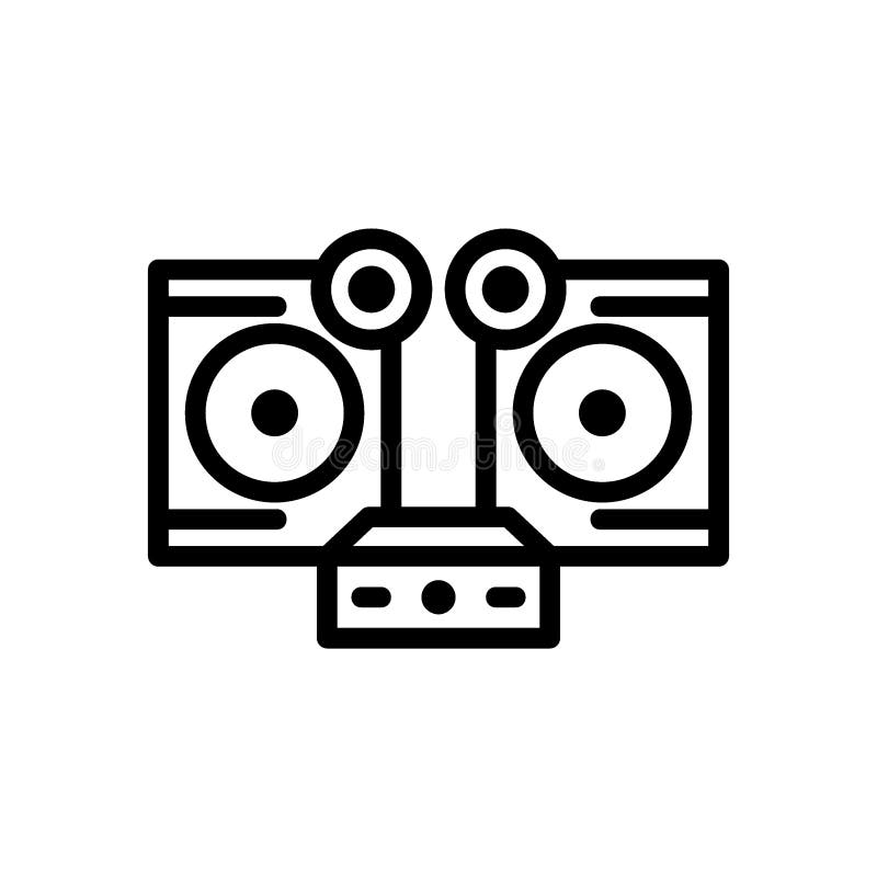 Hifisprecherikone oder Logos isolierte Zeichensymbolvektorillustration stock abbildung