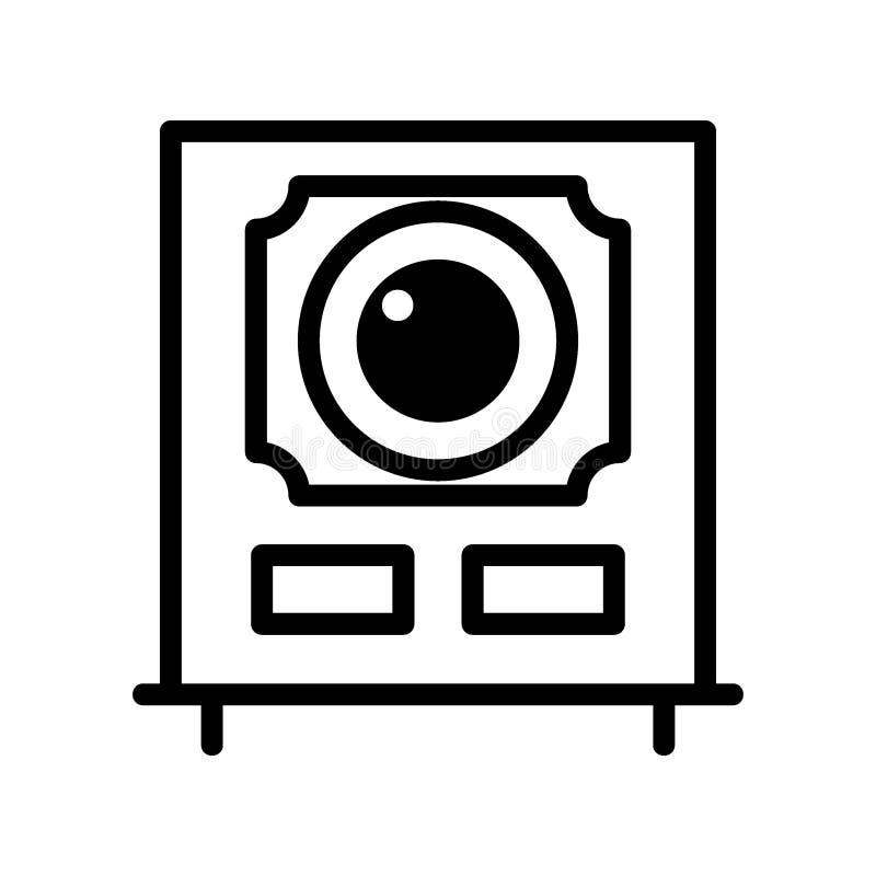 Hifisprecherikone oder Logos isolierte Zeichensymbolvektorillustration stock abbildung