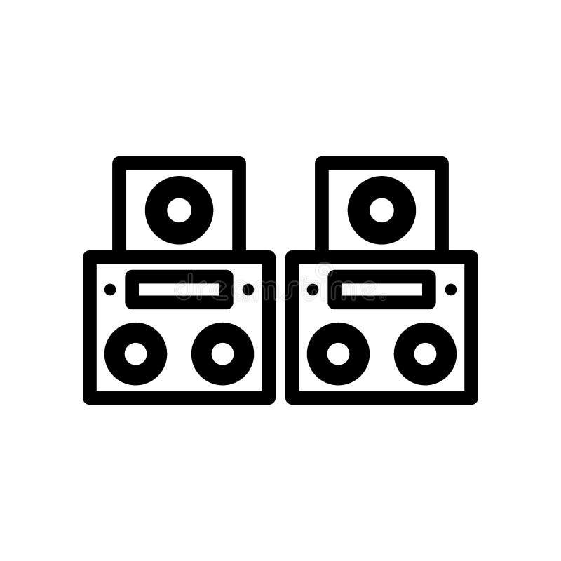 Hifisprecherikone oder Logos isolierte Zeichensymbolvektorillustration lizenzfreie abbildung