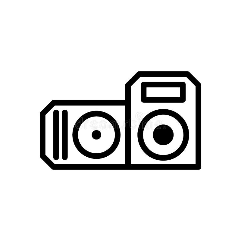 Hifisprecherikone oder Logos isolierte Zeichensymbolvektorillustration lizenzfreie abbildung