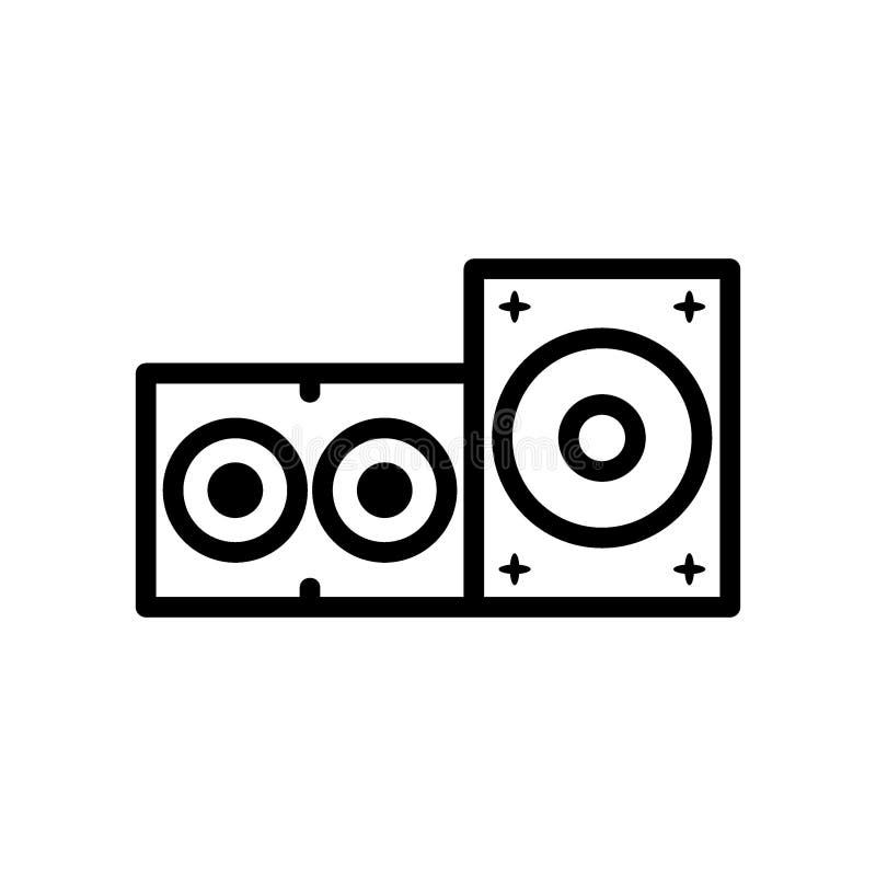 Symbol für Hifi-Lautsprecher oder Logo-Symbol für isolierte Zeichen stock abbildung