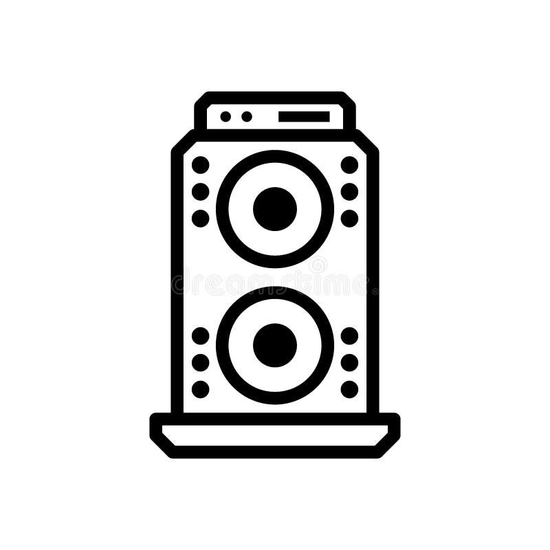 Hifisprecherikone oder Logos isolierte Zeichensymbolvektorillustration stock abbildung