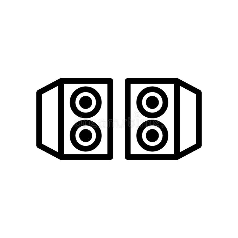 Hifisprecherikone oder Logos isolierte Zeichensymbolvektorillustration stock abbildung