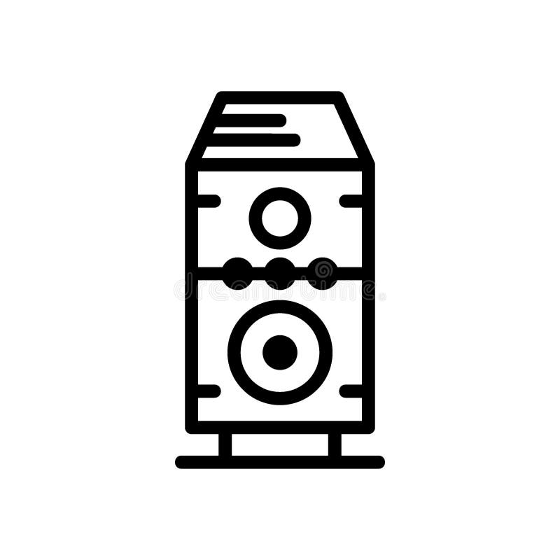 Hifisprecherikone oder Logos isolierte Zeichensymbolvektorillustration stock abbildung