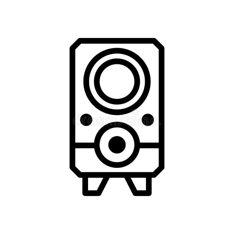 Hifisprecherikone oder Logos isolierte Zeichensymbolvektorillustration stock abbildung
