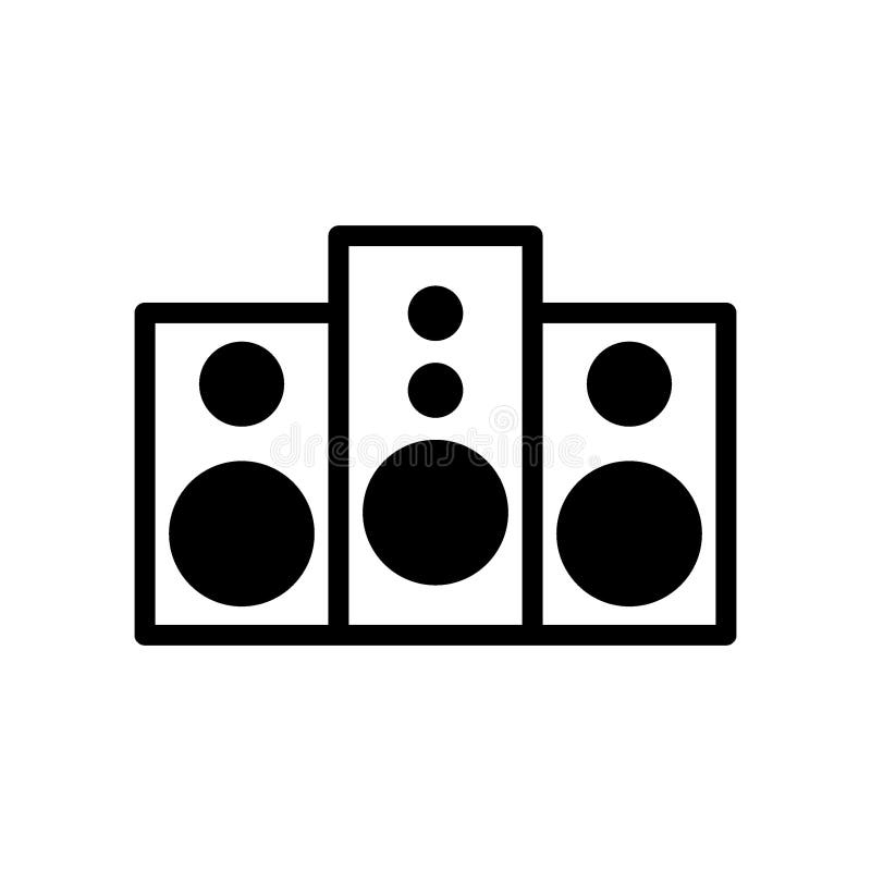 Hifisprecherikone oder Logos isolierte Zeichensymbolvektorillustration lizenzfreie abbildung