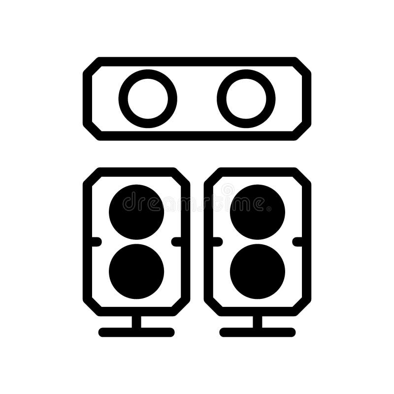 Symbol für Hifi-Lautsprecher oder Logo-Symbol für isolierte Zeichen lizenzfreie abbildung