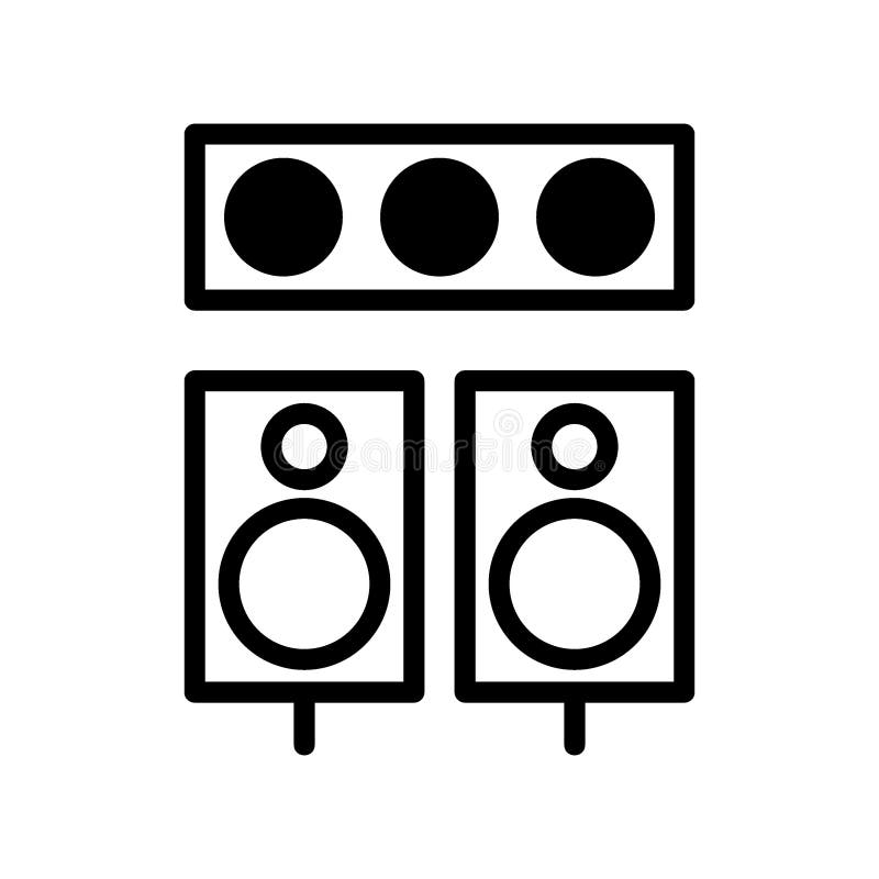 Hifisprecherikone oder Logos isolierte Zeichensymbolvektorillustration stock abbildung