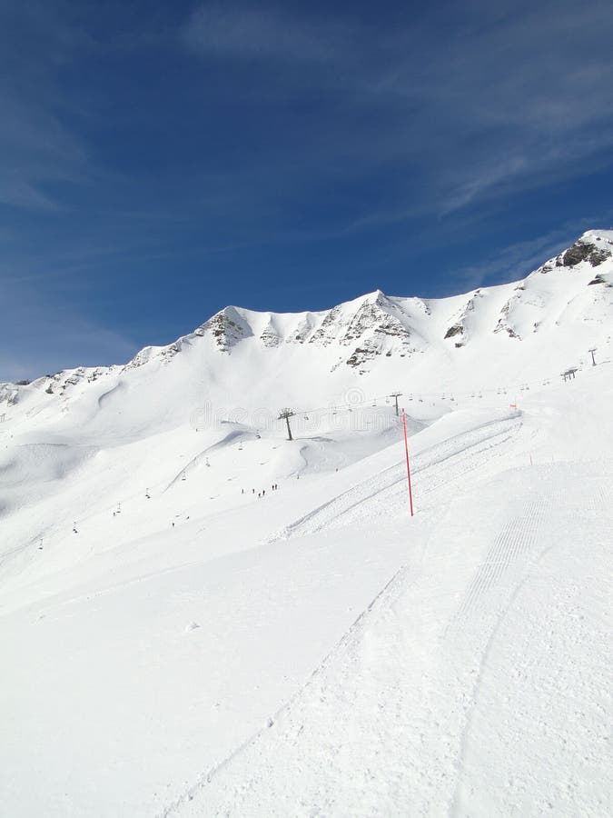 High Alpine Ski Area in French Alps Stock Image Image of hills
