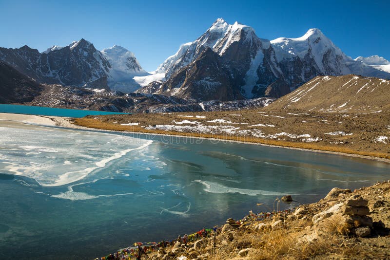 High Altitude Mountain Lake in North Sikkim, India. Stock Image - Image ...