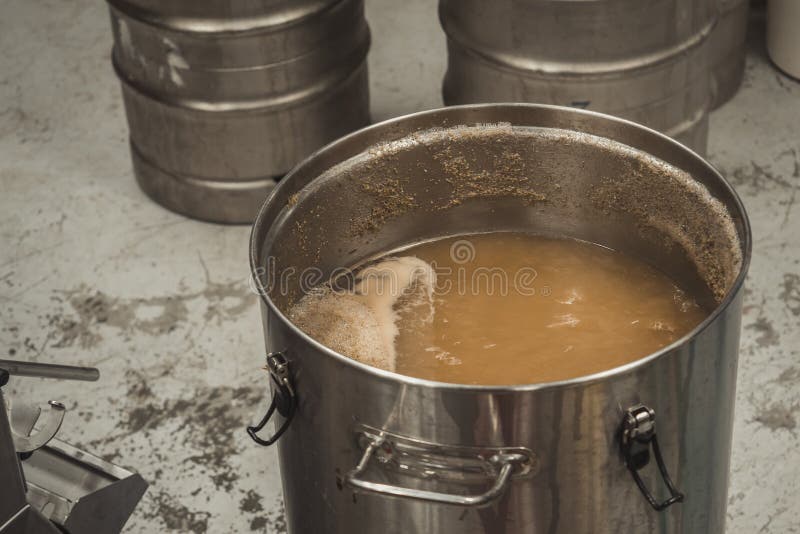 Brewing Craft Beer in a Kitchen. Stock Photo Image of ingredient
